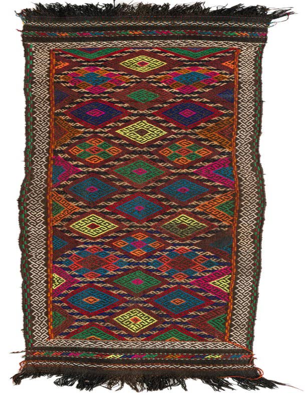 Detail image of 2' 2 x 7' 10 Hand Knotted Kilim Fars Persian Wool Runner Rug