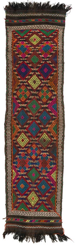 Detailansicht von 65cm x 240cm Handgeknüpft Kilim Fars Persisch Wolle Läufer Teppich