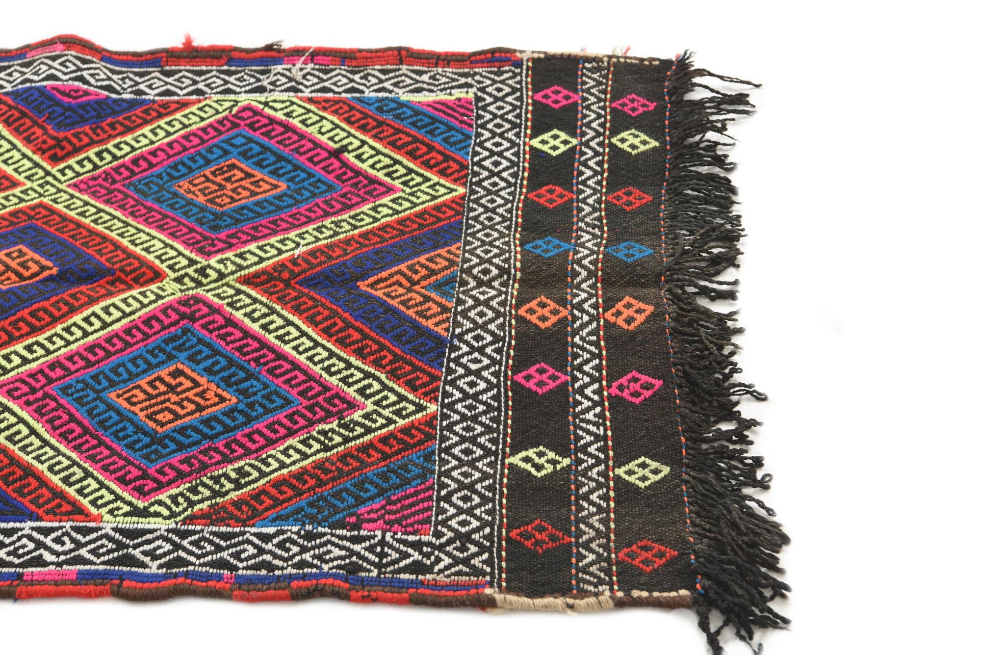 2' 2 x 7' Hand Knotted Kilim Fars Persian Wool Runner Rug