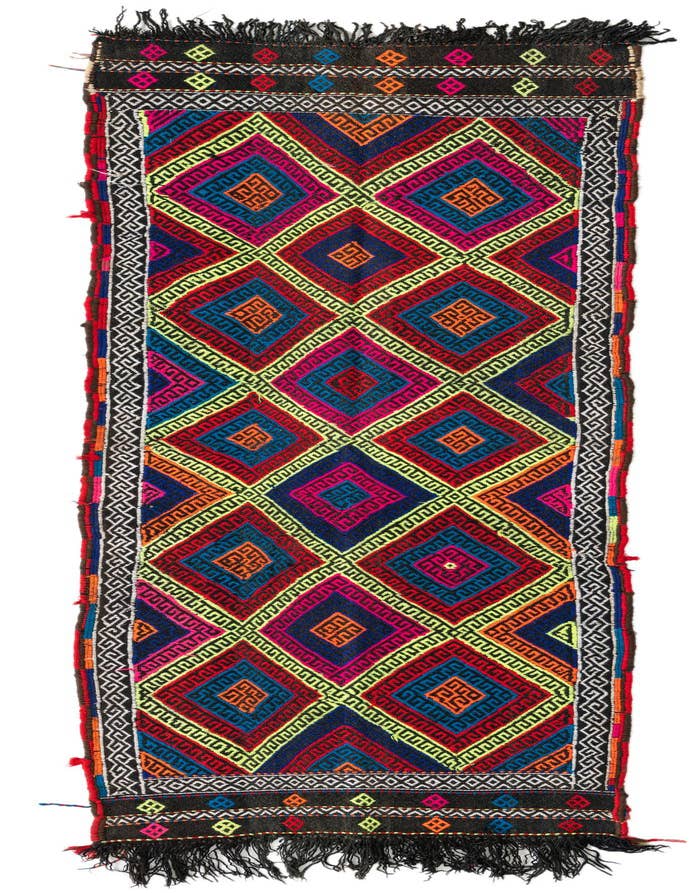 Detail image of 2' 2 x 7' Hand Knotted Kilim Fars Persian Wool Runner Rug