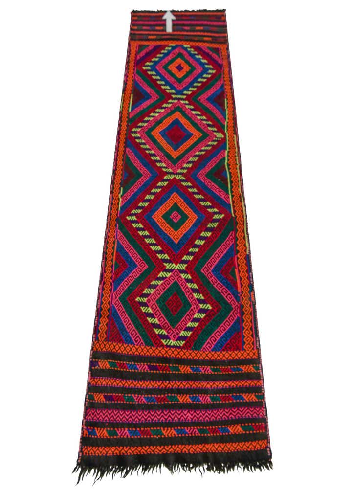 2' x 8' 4 Hand Knotted Kilim Fars Persian Wool Runner Rug