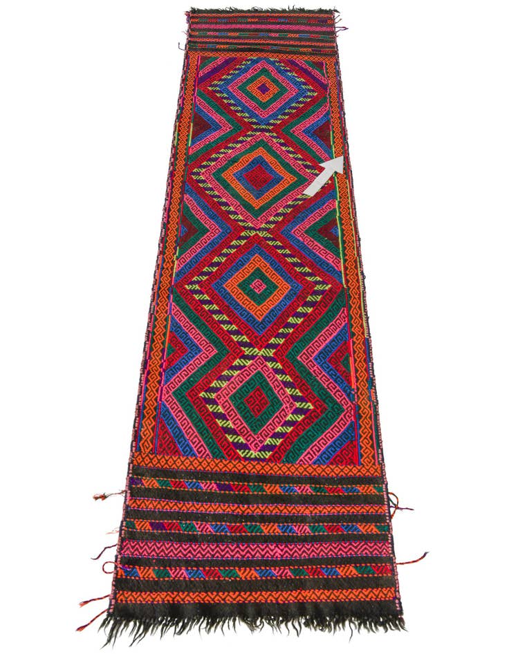 Detail image of 2' x 8' 4 Hand Knotted Kilim Fars Persian Wool Runner Rug