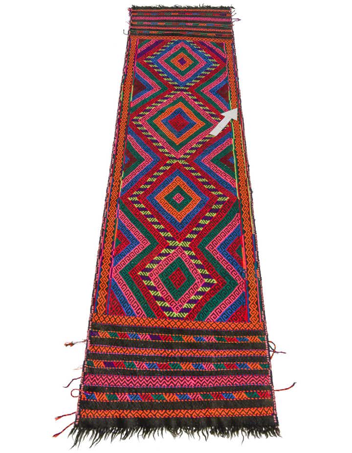 2' x 8' 4 Hand Knotted Kilim Fars Persian Wool Runner Rug