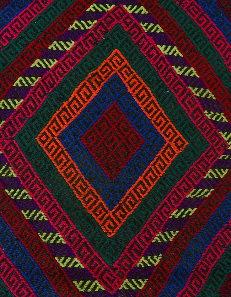 Detail image of 2' x 8' 4 Hand Knotted Kilim Fars Persian Wool Runner Rug