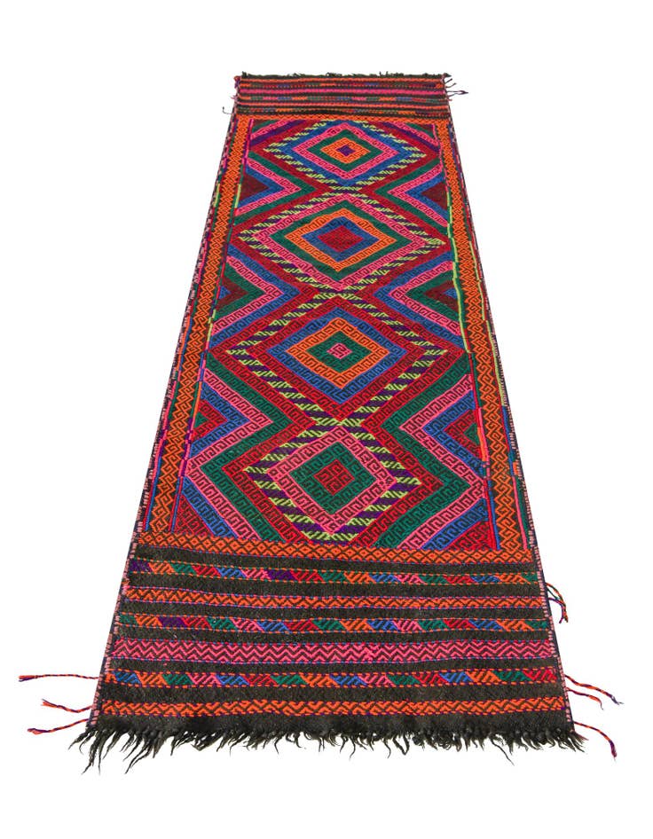 Detail image of 2' x 8' 4 Hand Knotted Kilim Fars Persian Wool Runner Rug