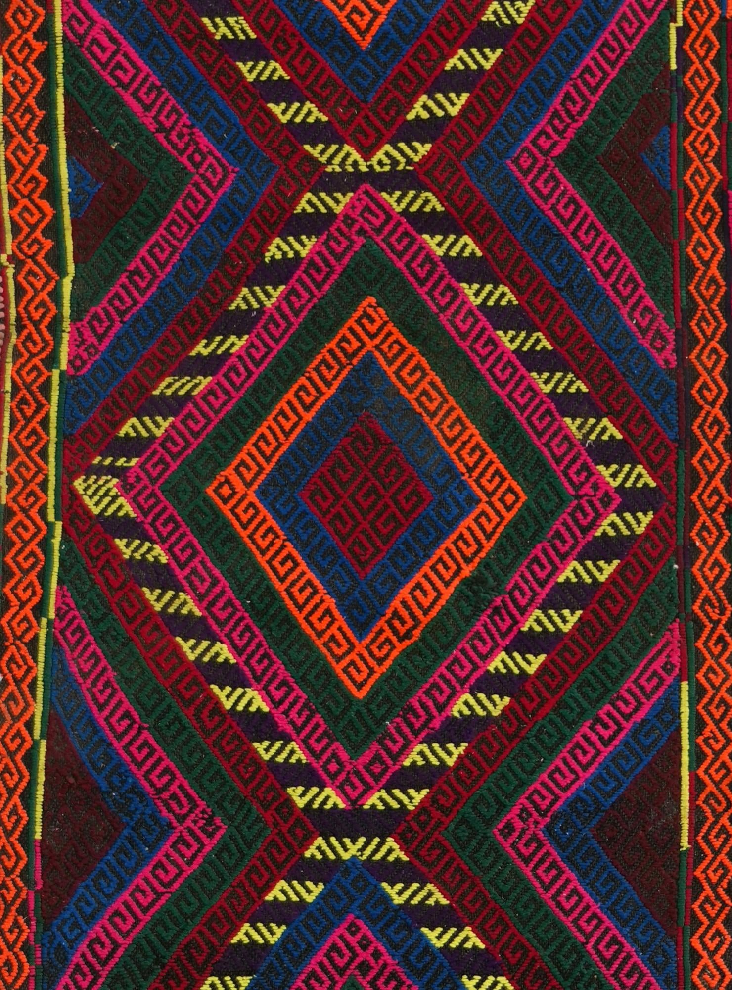 2' x 8' 4 Hand Knotted Kilim Fars Persian Wool Runner Rug