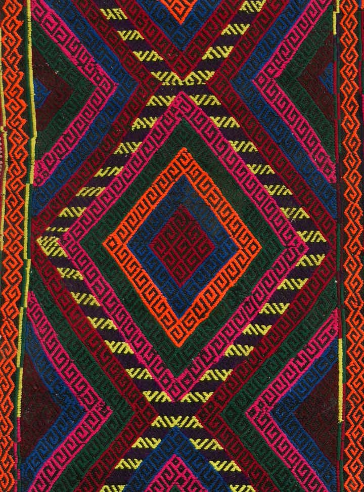 2' x 8' 4 Hand Knotted Kilim Fars Persian Wool Runner Rug