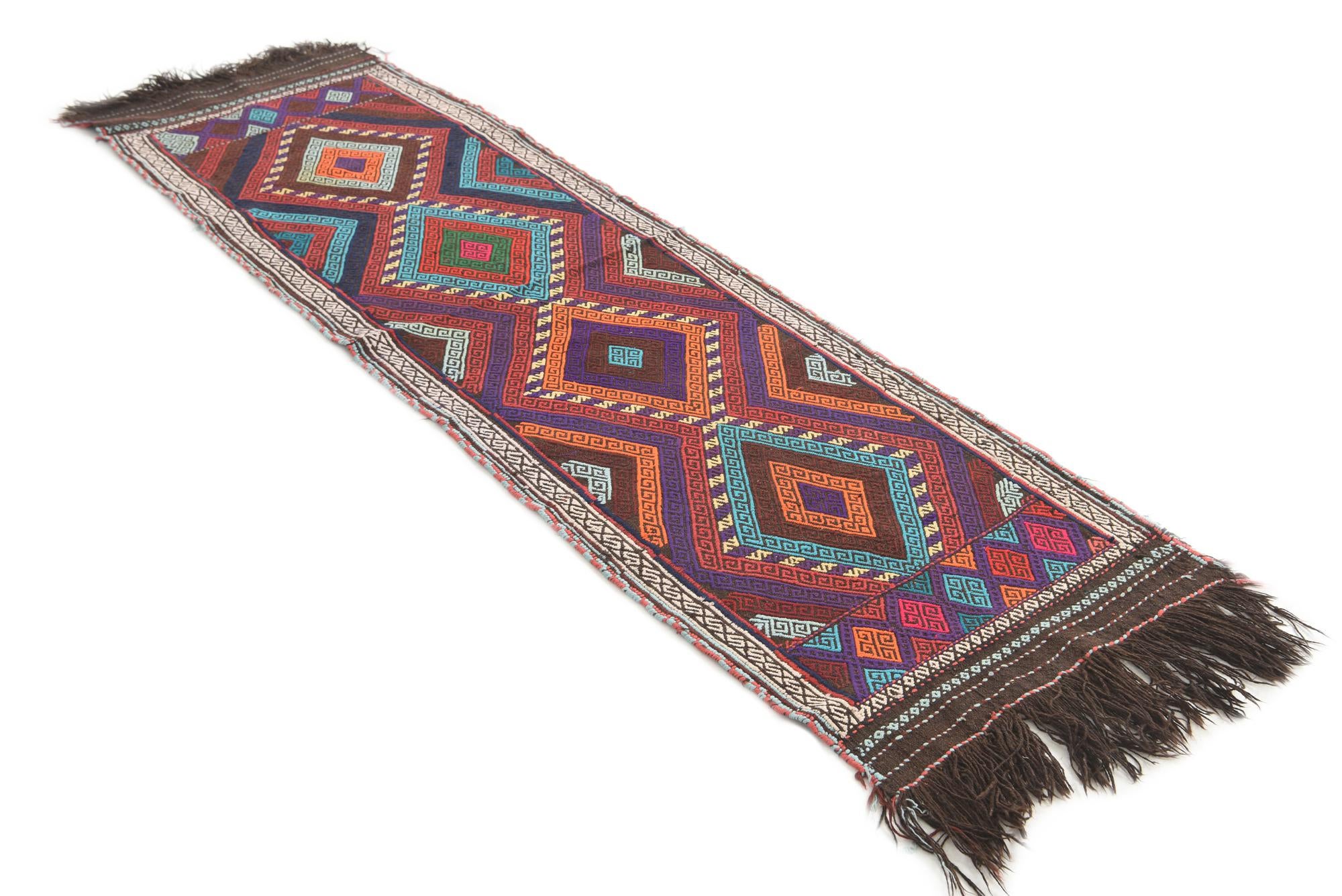 2' 3 x 8' 1 Hand Knotted Kilim Fars Persian Wool Runner Rug