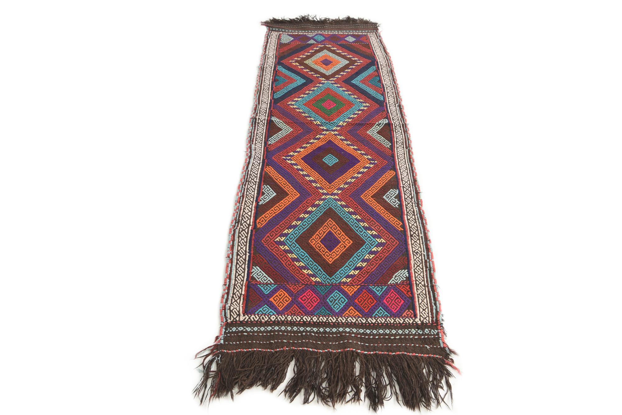 2' 3 x 8' 1 Hand Knotted Kilim Fars Persian Wool Runner Rug