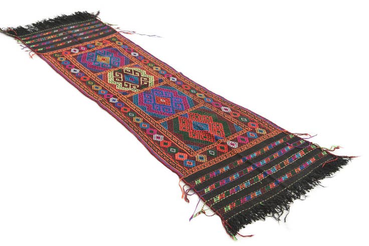 Detail image of 1' 10 x 6' 8 Hand Knotted Kilim Fars Persian Wool Runner Rug