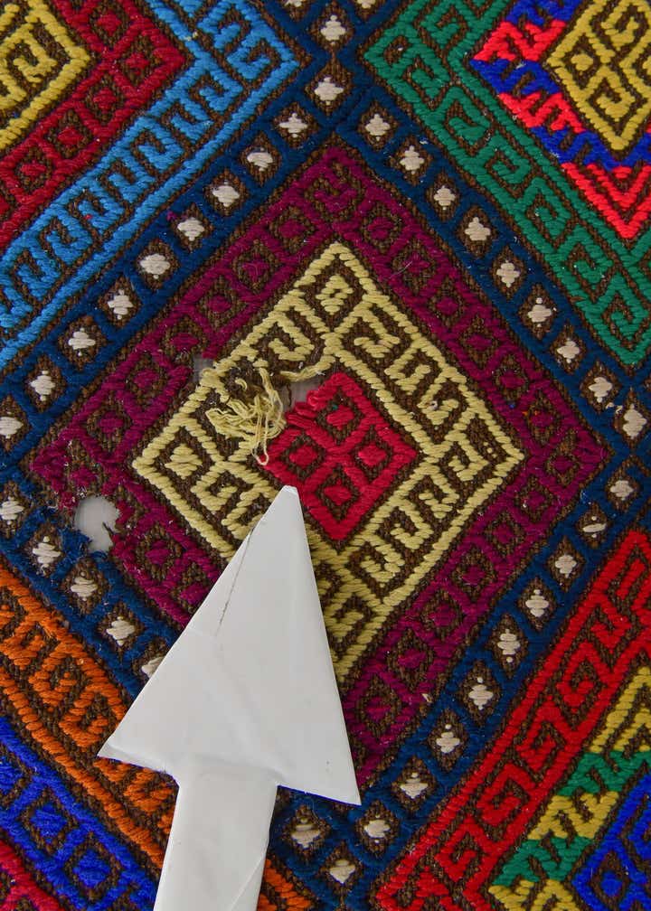 2' 4 x 8' 10 Hand Knotted Kilim Fars Persian Wool Runner Rug