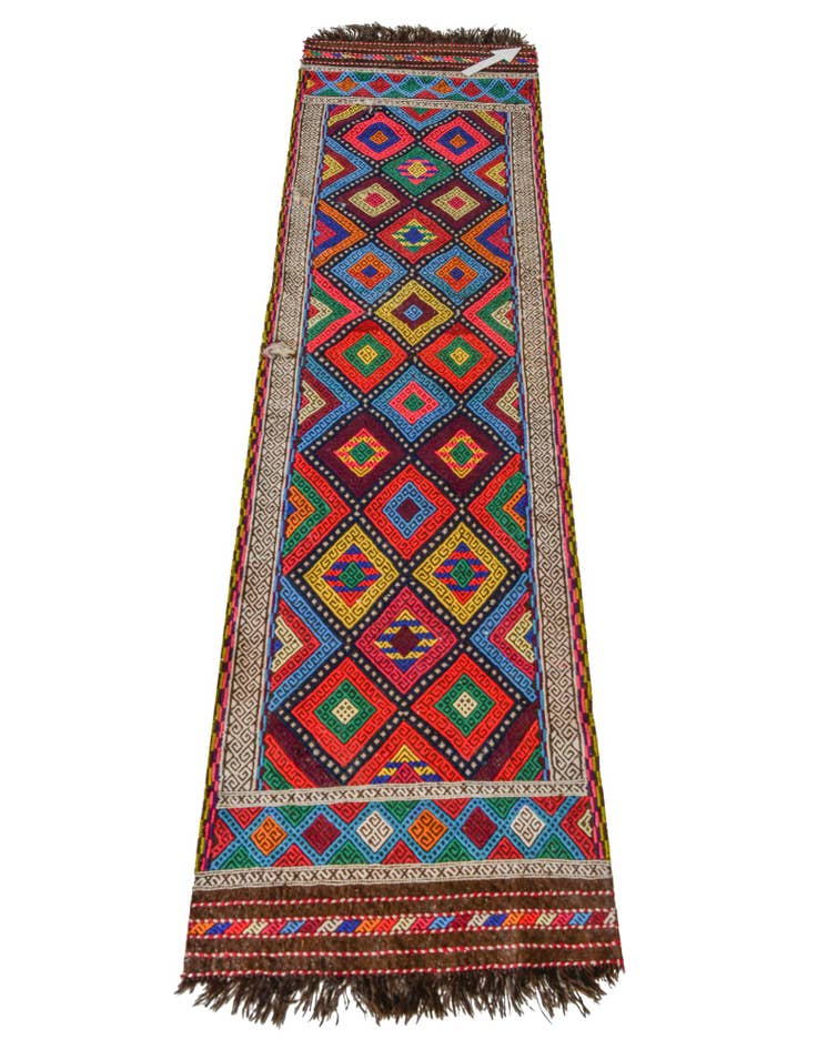 Detail image of 2' 4 x 8' 10 Hand Knotted Kilim Fars Persian Wool Runner Rug