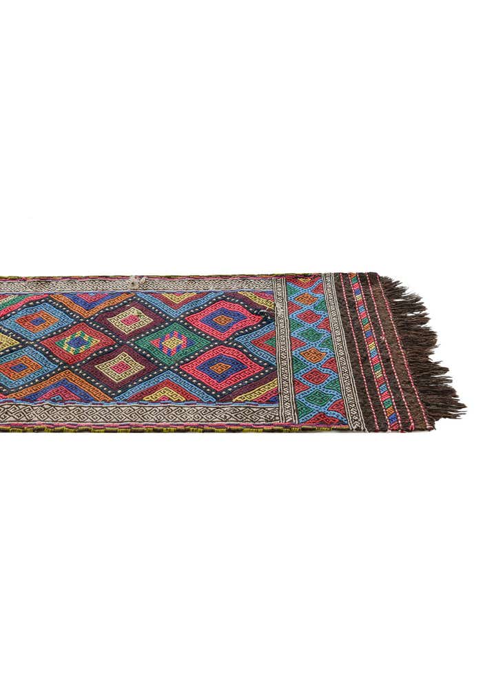 2' 4 x 8' 10 Hand Knotted Kilim Fars Persian Wool Runner Rug