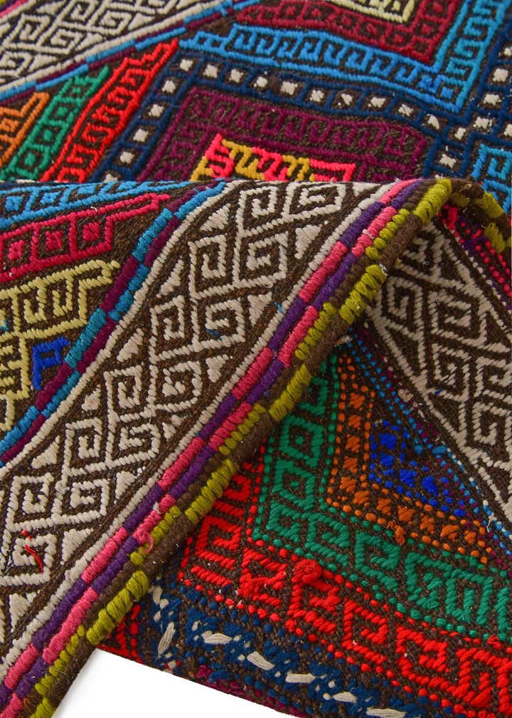2' 4 x 8' 10 Hand Knotted Kilim Fars Persian Wool Runner Rug