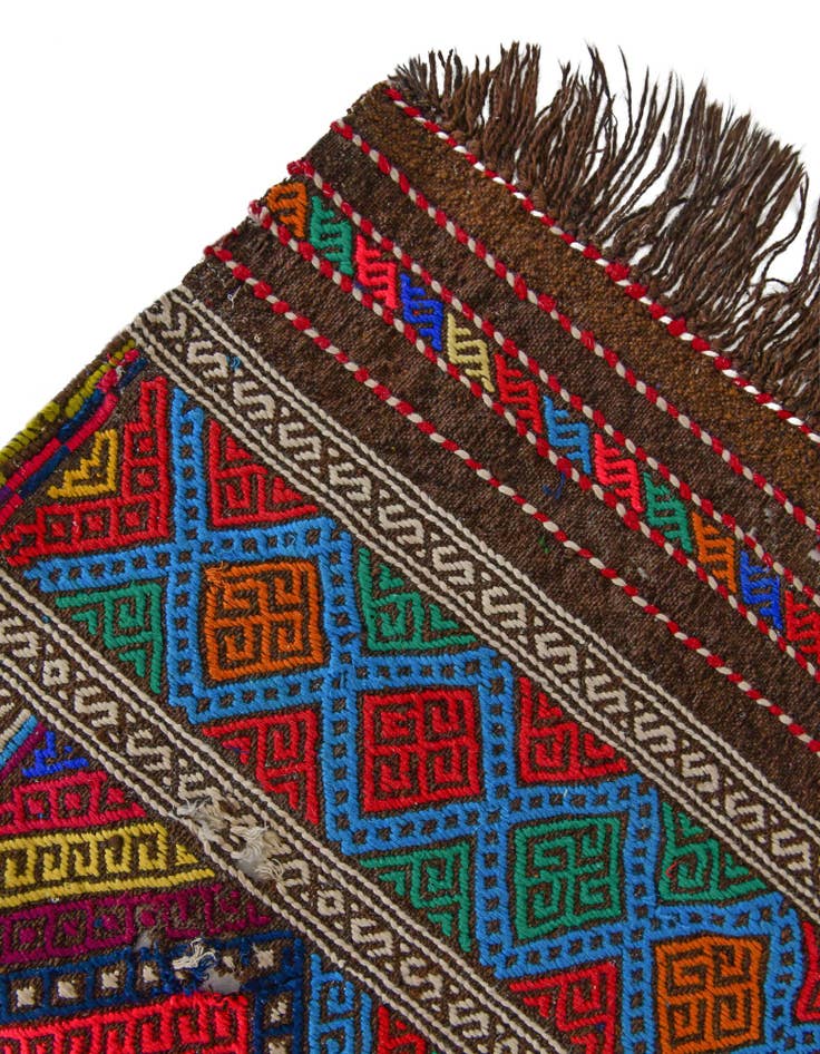 Detail image of 2' 4 x 8' 10 Hand Knotted Kilim Fars Persian Wool Runner Rug