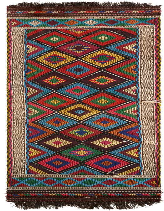 2' 4 x 8' 10 Hand Knotted Kilim Fars Persian Wool Runner Rug