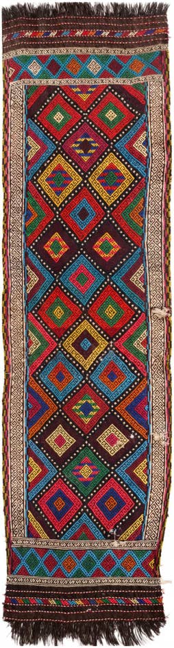 Detail image of 2' 4 x 8' 10 Hand Knotted Kilim Fars Persian Wool Runner Rug