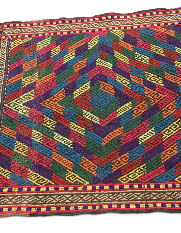 Detail image of 2' 3 x 10' 2  Hand Knotted Kilim Fars Persian Wool Runner Rug