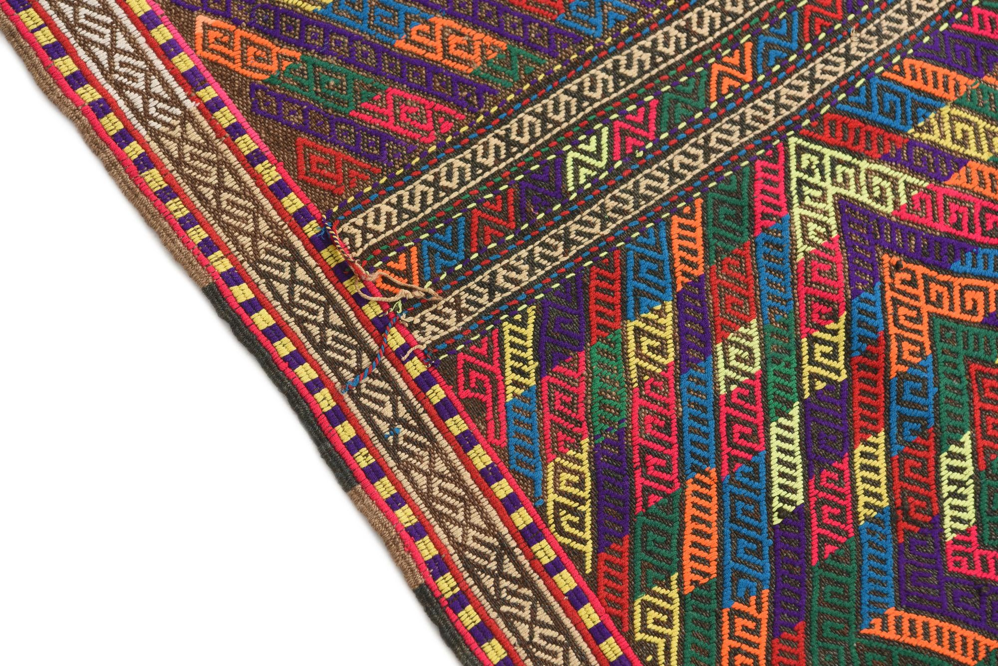 2' 3 x 10' 2 Hand Knotted Kilim Fars Persian Wool Runner Rug