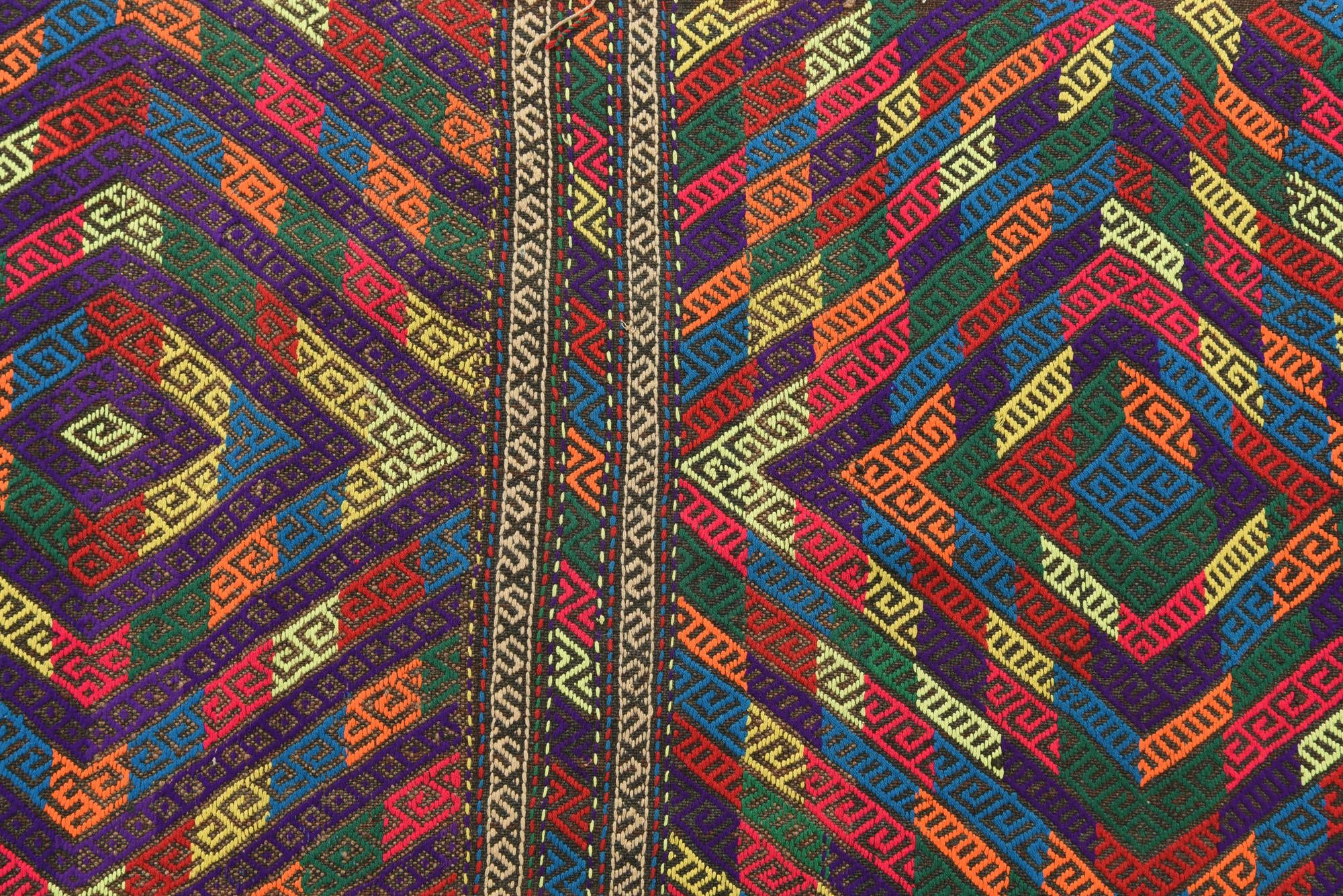 2' 3 x 10' 2 Hand Knotted Kilim Fars Persian Wool Runner Rug