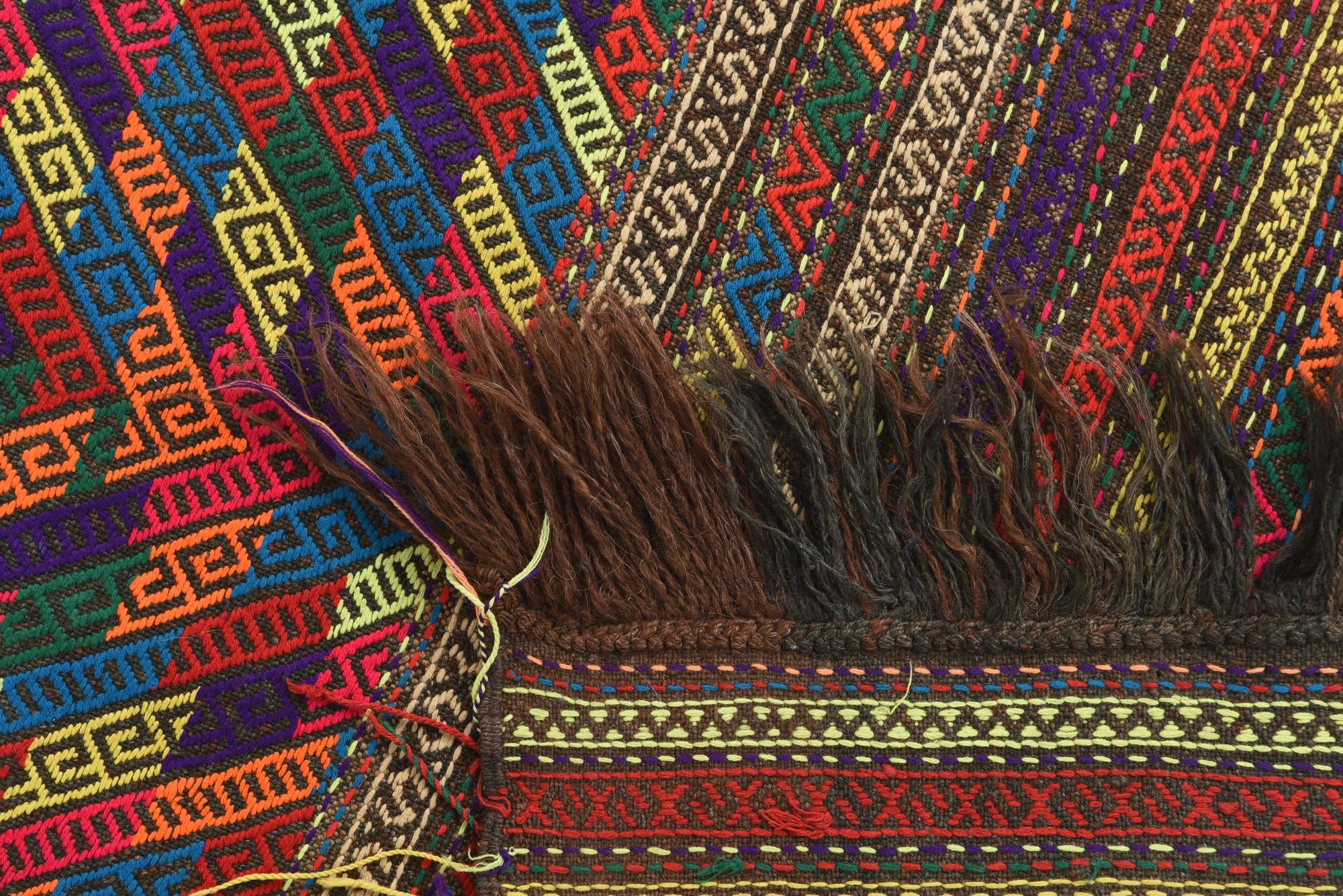 2' 3 x 10' 2 Hand Knotted Kilim Fars Persian Wool Runner Rug