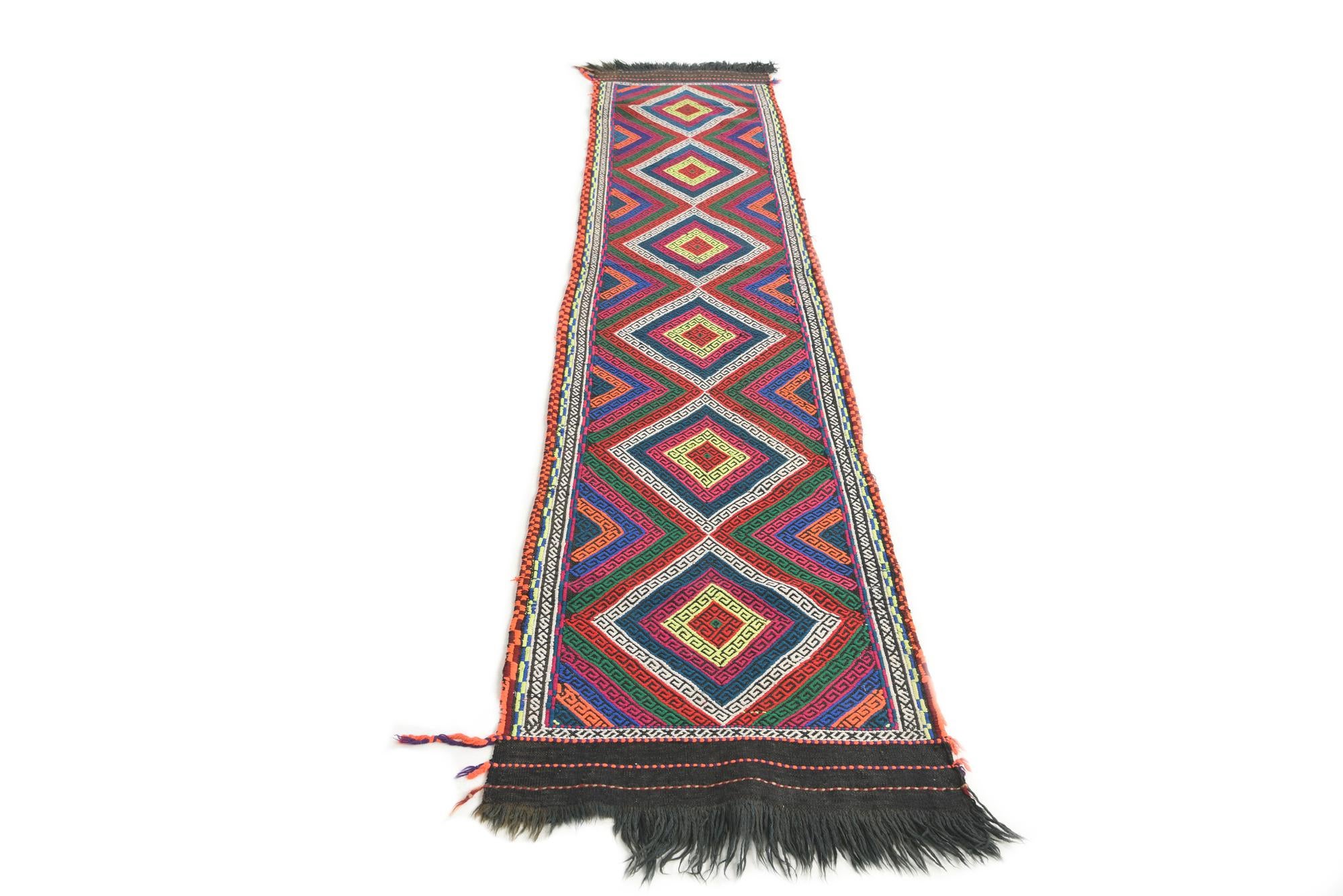 2' x 9' 9 Hand Knotted Kilim Fars Persian Wool Runner Rug