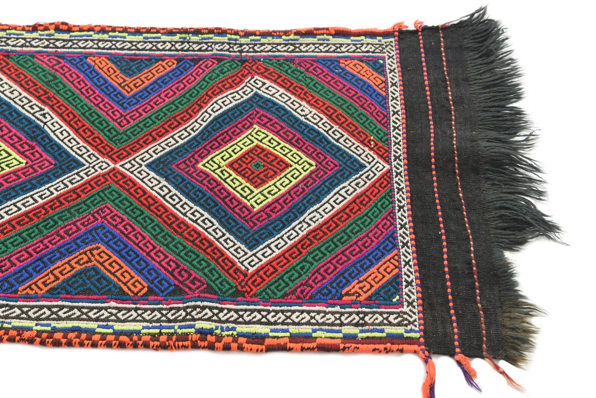 2' x 9' 9 Hand Knotted Kilim Fars Persian Wool Runner Rug