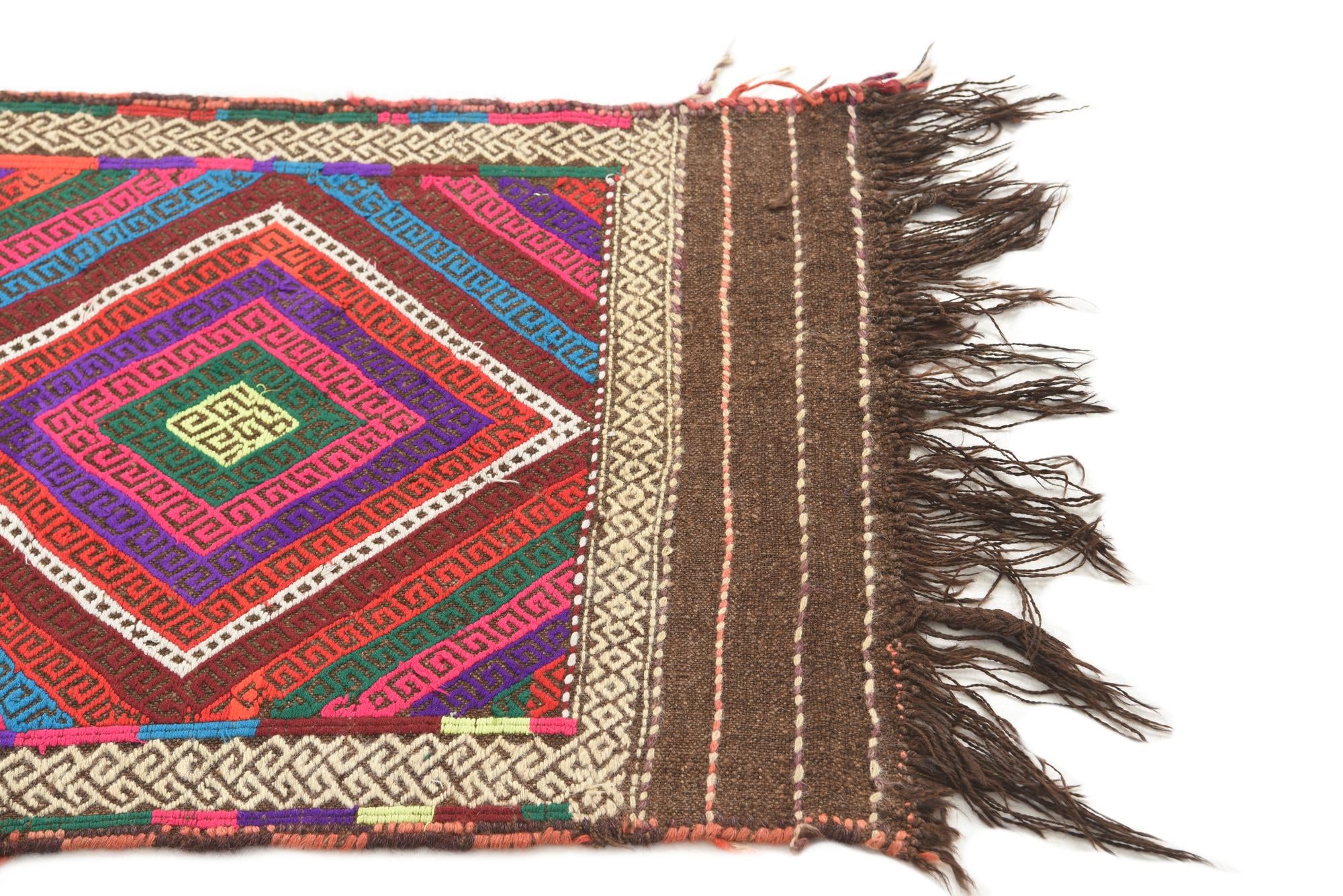 2' 2 x 7' 6 Hand Knotted Kilim Fars Persian Wool Runner Rug