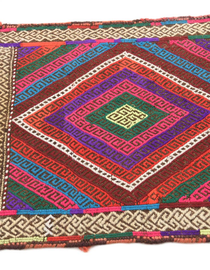 Detail image of 2' 2 x 7' 6  Hand Knotted Kilim Fars Persian Wool Runner Rug