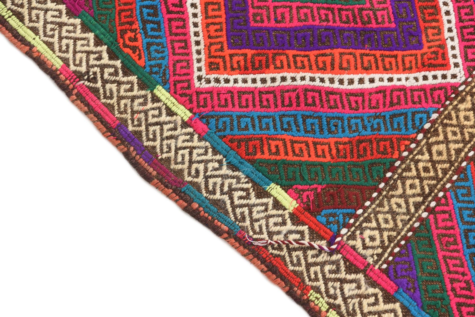 2' 2 x 7' 6 Hand Knotted Kilim Fars Persian Wool Runner Rug