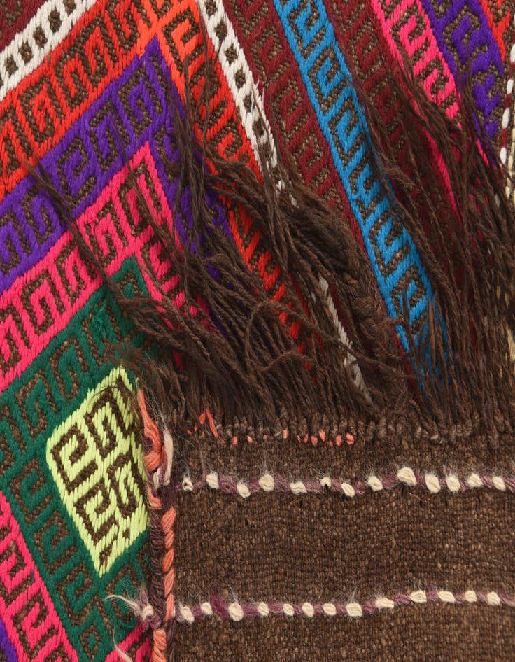 Detail image of 2' 2 x 7' 6  Hand Knotted Kilim Fars Persian Wool Runner Rug