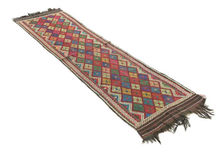 2' x 7' 7 Hand Knotted Kilim Fars Persian Wool Runner Rug