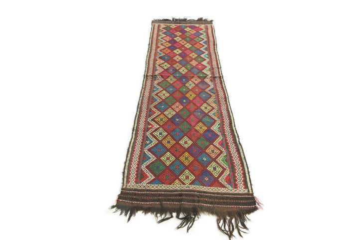 2' x 7' 7 Hand Knotted Kilim Fars Persian Wool Runner Rug