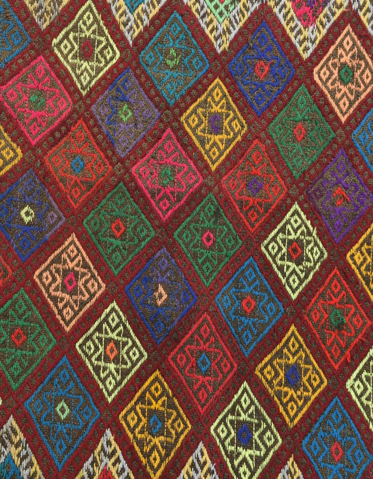 Detail image of 2' x 7' 7  Hand Knotted Kilim Fars Persian Wool Runner Rug