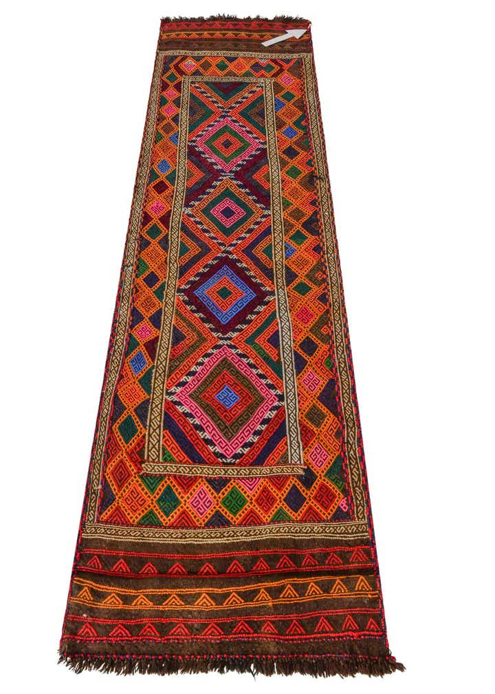 2' 3 x 8' 7 Hand Knotted Kilim Fars Persian Wool Runner Rug