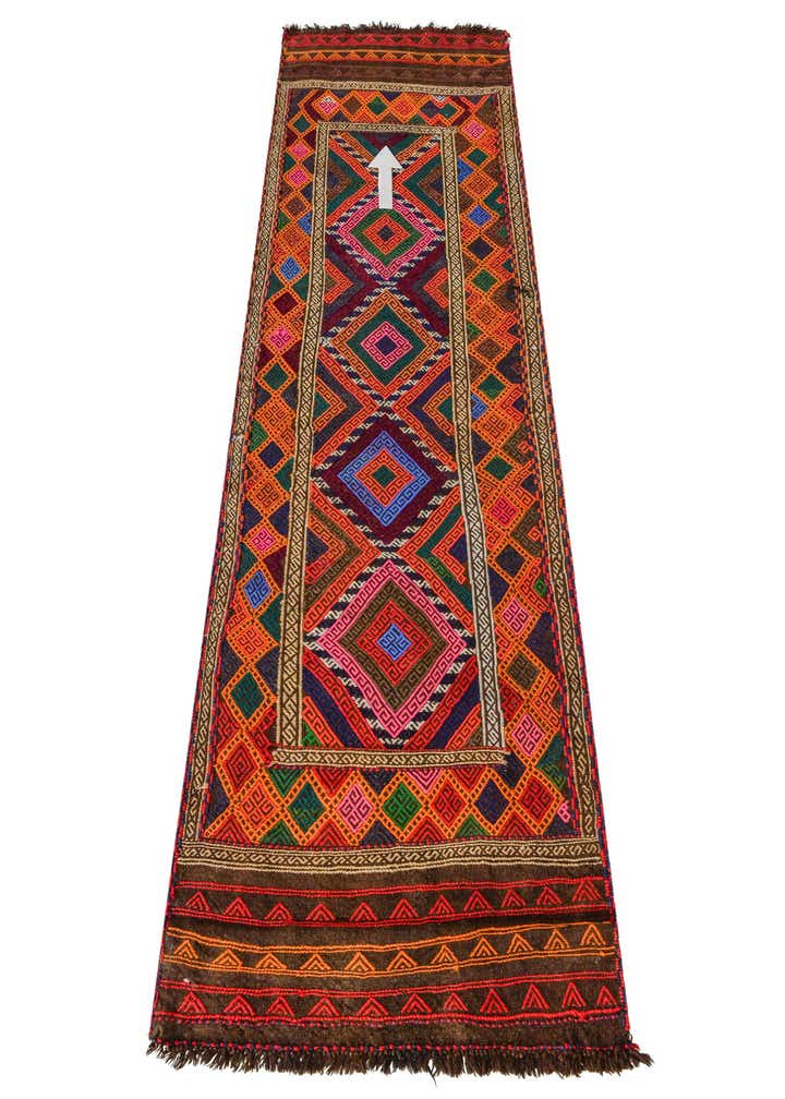 2' 3 x 8' 7 Hand Knotted Kilim Fars Persian Wool Runner Rug