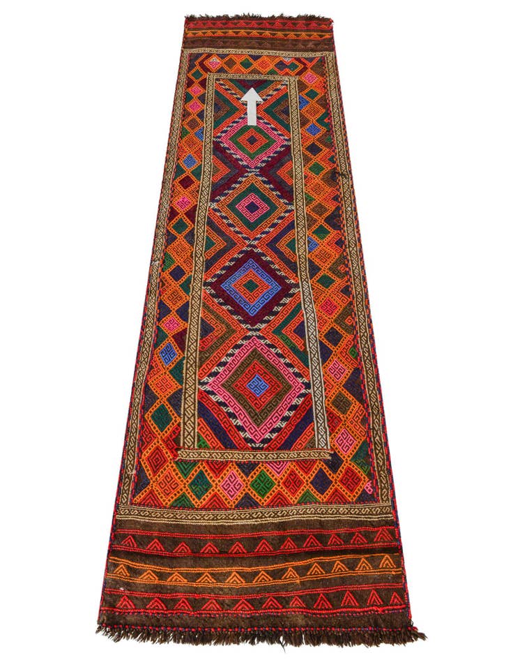 Detail image of 2' 3 x 8' 7 Hand Knotted Kilim Fars Persian Wool Runner Rug