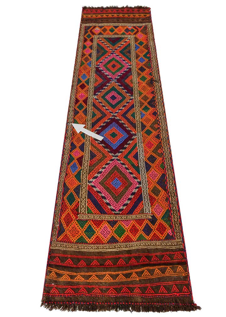 2' 3 x 8' 7 Hand Knotted Kilim Fars Persian Wool Runner Rug