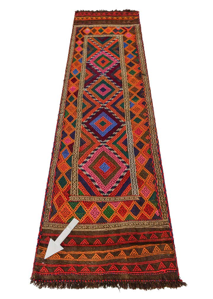 2' 3 x 8' 7 Hand Knotted Kilim Fars Persian Wool Runner Rug