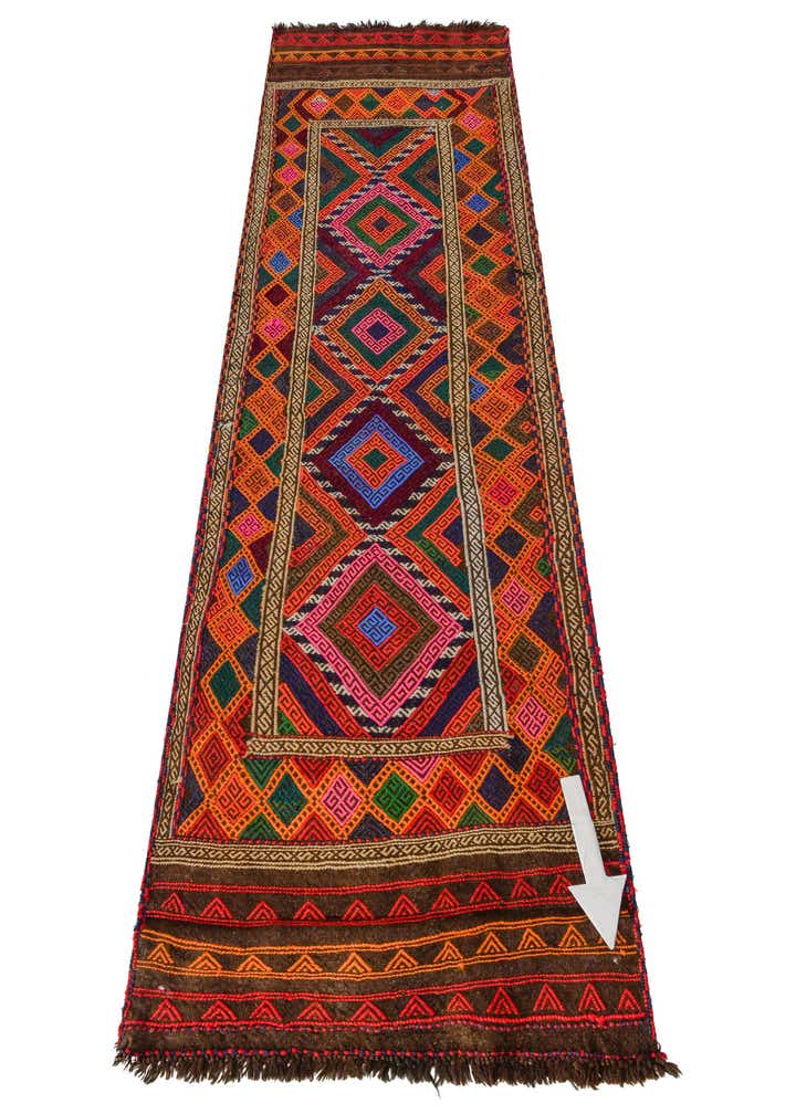 2' 3 x 8' 7 Hand Knotted Kilim Fars Persian Wool Runner Rug