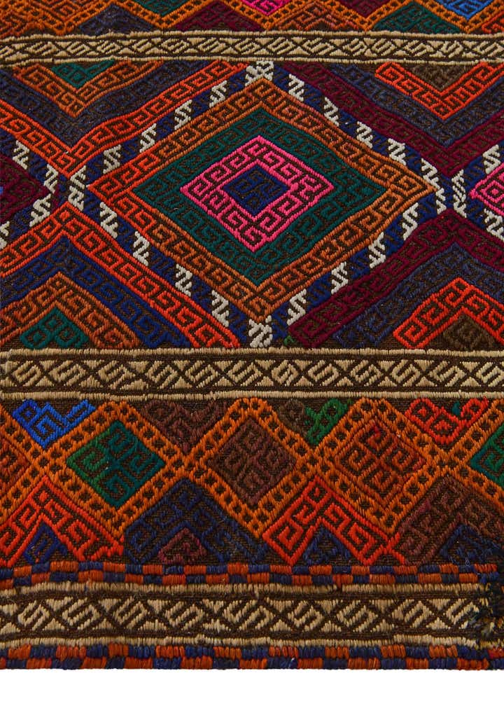 2' 3 x 8' 7 Hand Knotted Kilim Fars Persian Wool Runner Rug