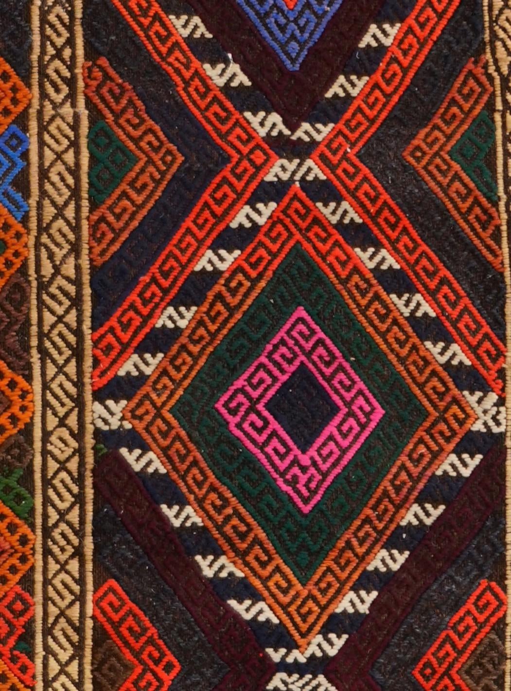 2' 3 x 8' 7 Hand Knotted Kilim Fars Persian Wool Runner Rug