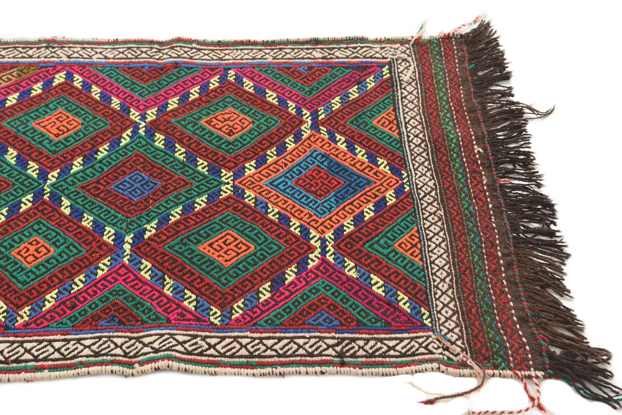 2' 3 x 10' 5 Hand Knotted Kilim Fars Persian Wool Runner Rug
