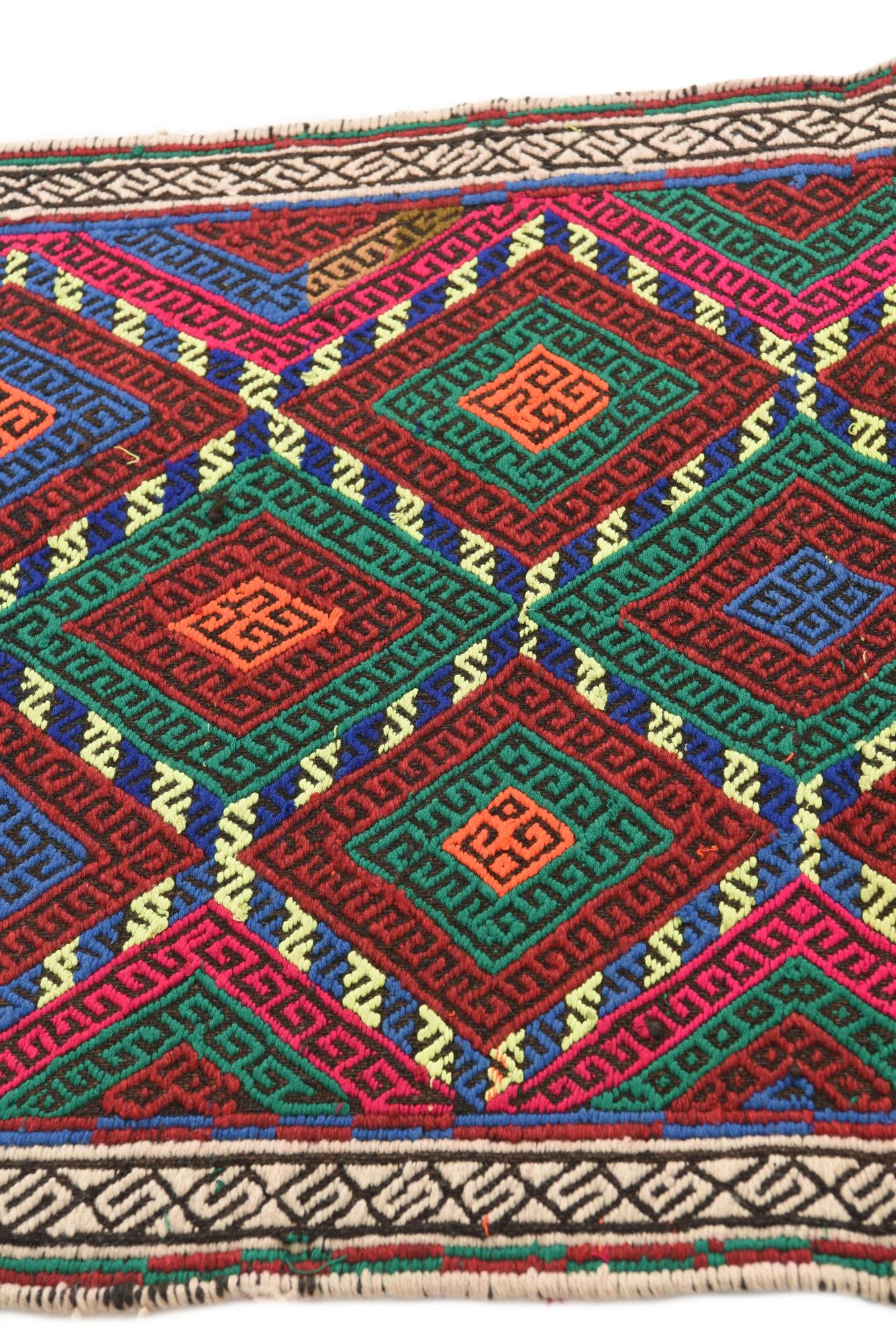 2' 3 x 10' 5 Hand Knotted Kilim Fars Persian Wool Runner Rug