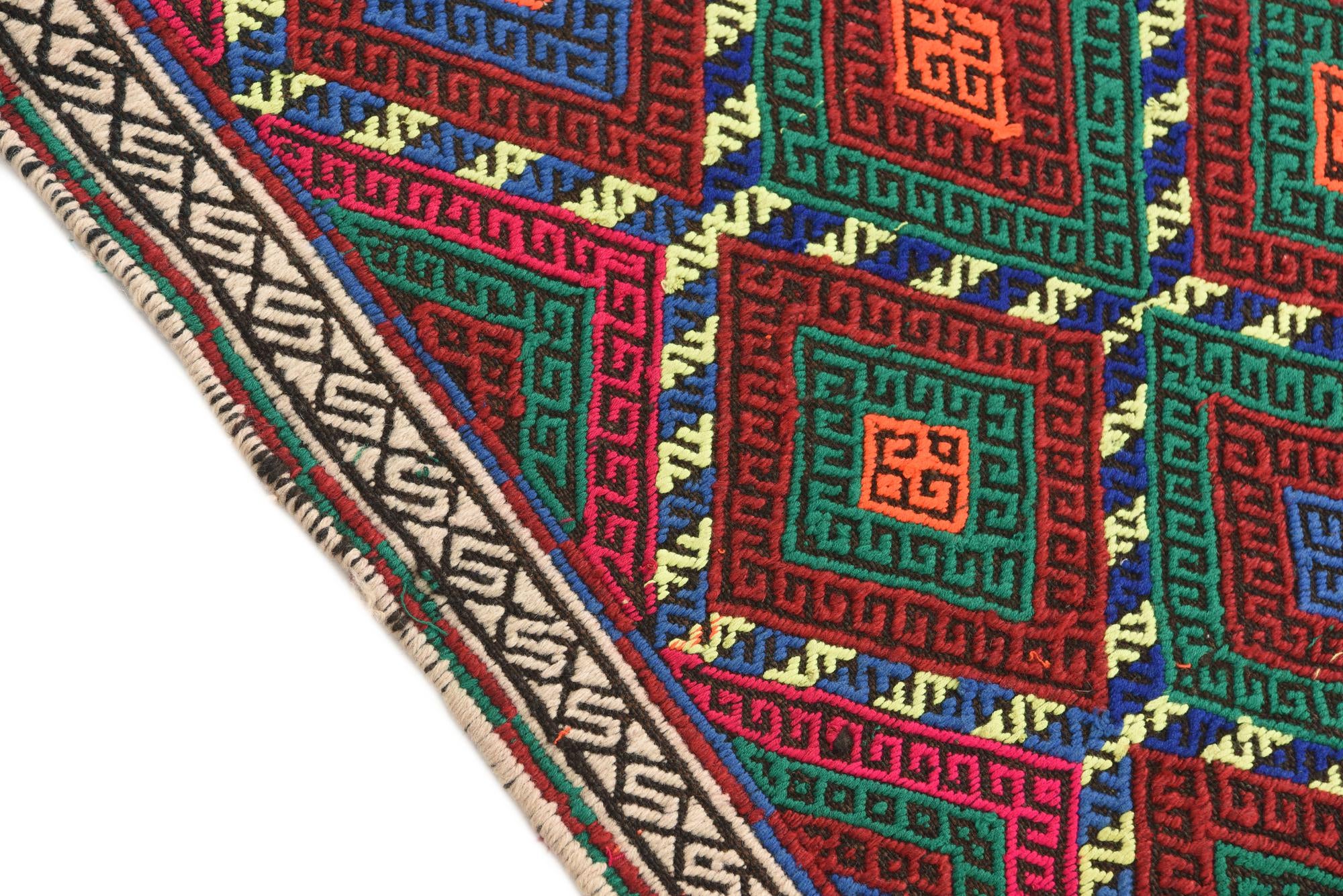 2' 3 x 10' 5 Hand Knotted Kilim Fars Persian Wool Runner Rug