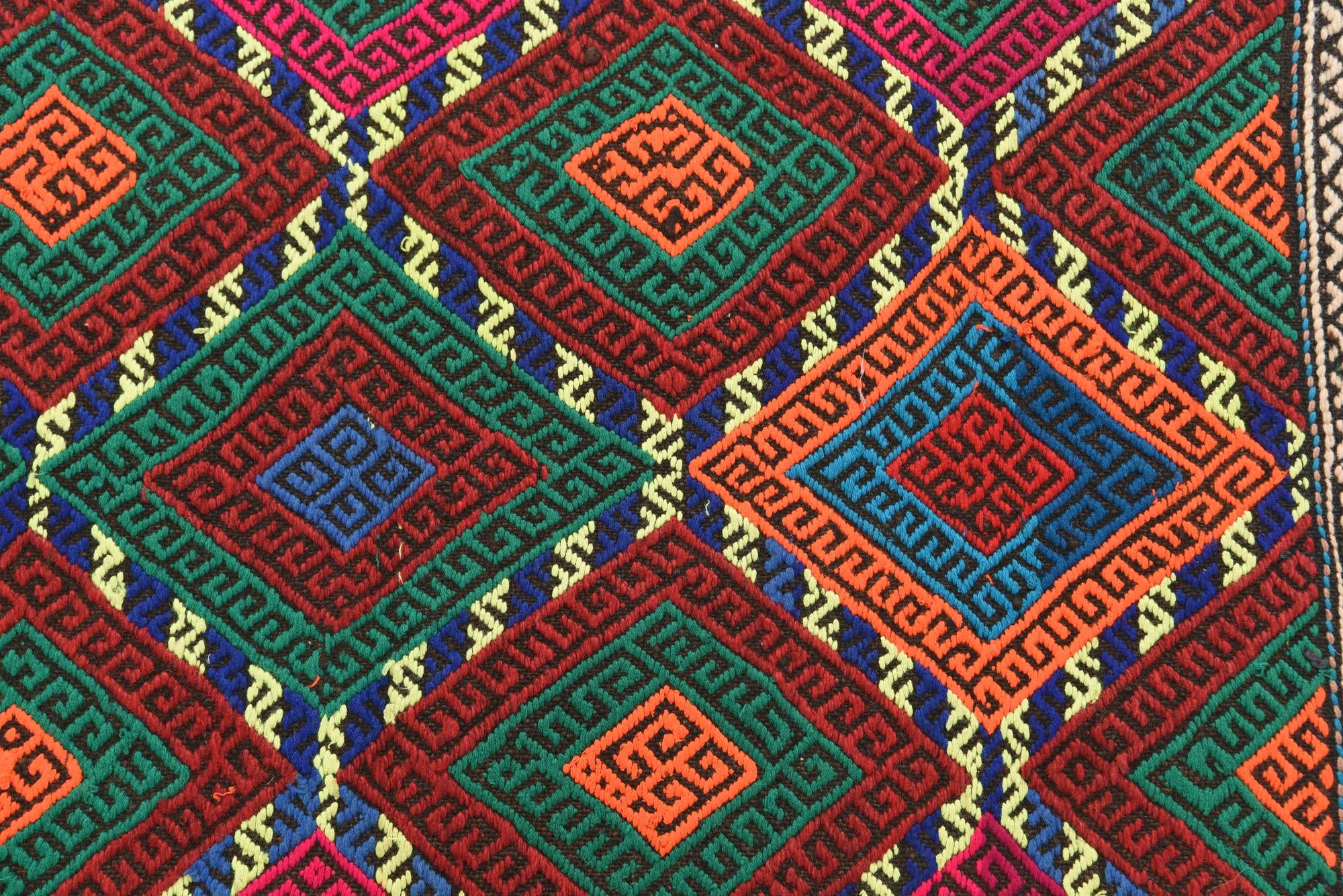 2' 3 x 10' 5 Hand Knotted Kilim Fars Persian Wool Runner Rug