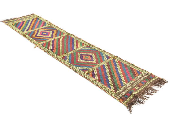 Detail image of 1' 10 x 8' Hand Knotted Kilim Fars Persian Wool Runner Rug