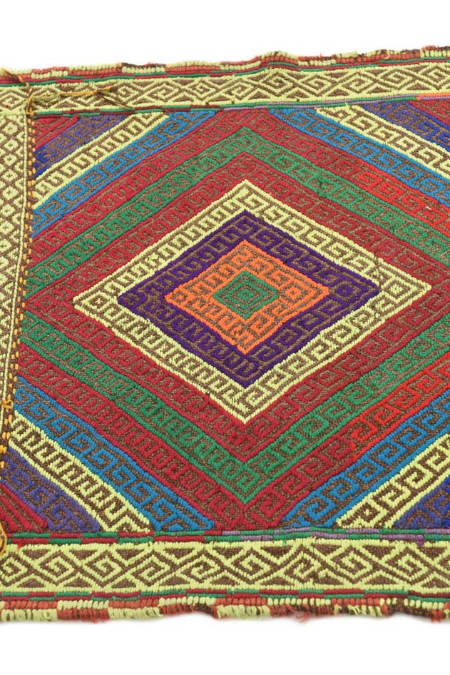 Detail image of 1' 10 x 8' Hand Knotted Kilim Fars Persian Wool Runner Rug