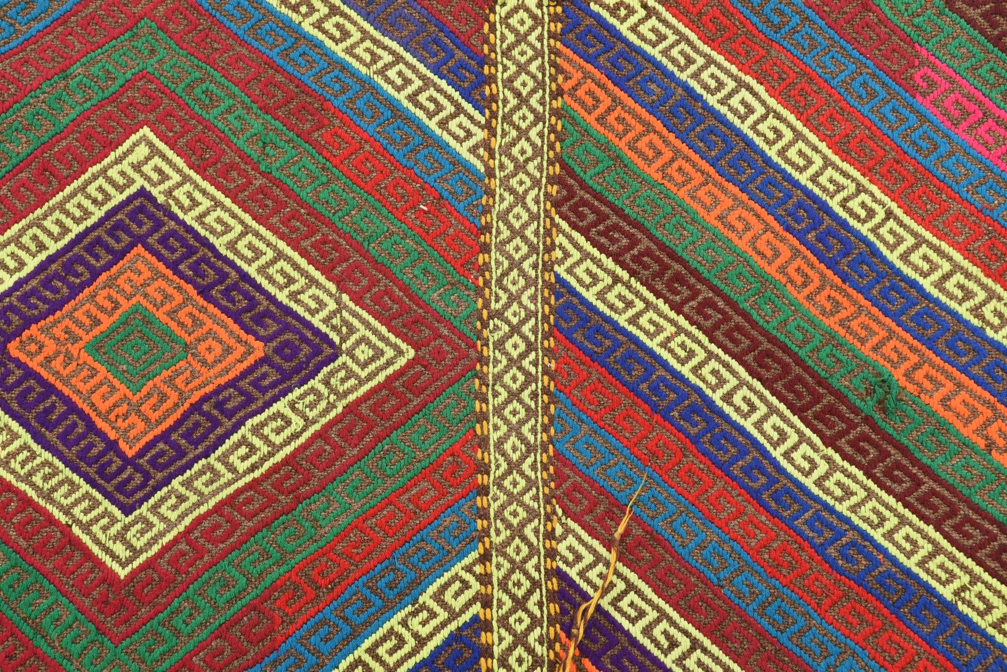 1' 10 x 8' Hand Knotted Kilim Fars Persian Wool Runner Rug