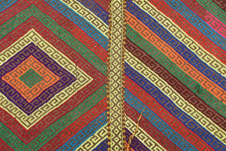 1' 10 x 8' Hand Knotted Kilim Fars Persian Wool Runner Rug